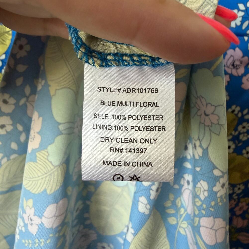 ASTR The Label Blue Multi Floral Bustier Satin Midi Dress Size XL - Picture 5 of 6